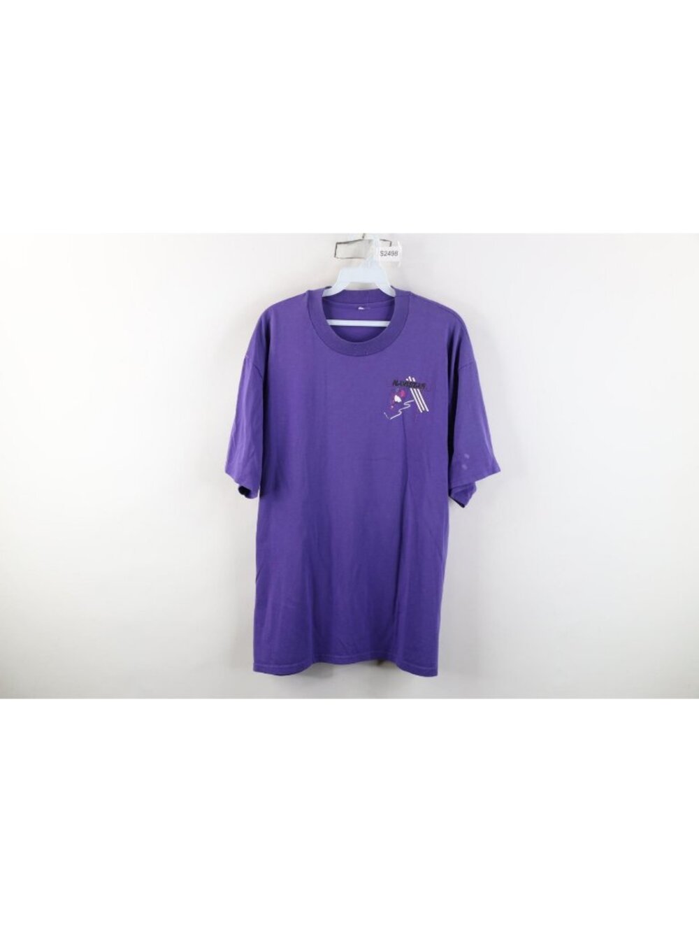 Vtg 90s Mens Large Spell Out Navistar Trucking Transportation T-Shirt Purple